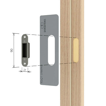 Вставка для шаблона DOOR-TOOL - Ответная планка.Р-р:90х21мм (Универсал) Овал